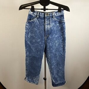 VTG Size 9 Acid Wash High Rise Mom Jeans Taper Leg 80s 90s Grunge Punk USA Made